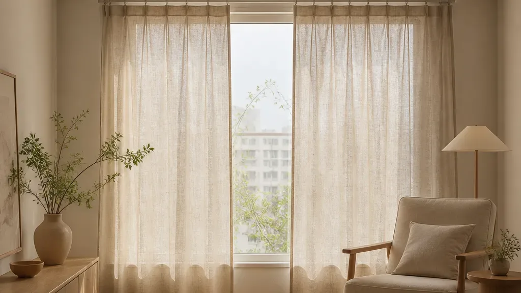 린넨커튼이 필요할 때의 창가 모습