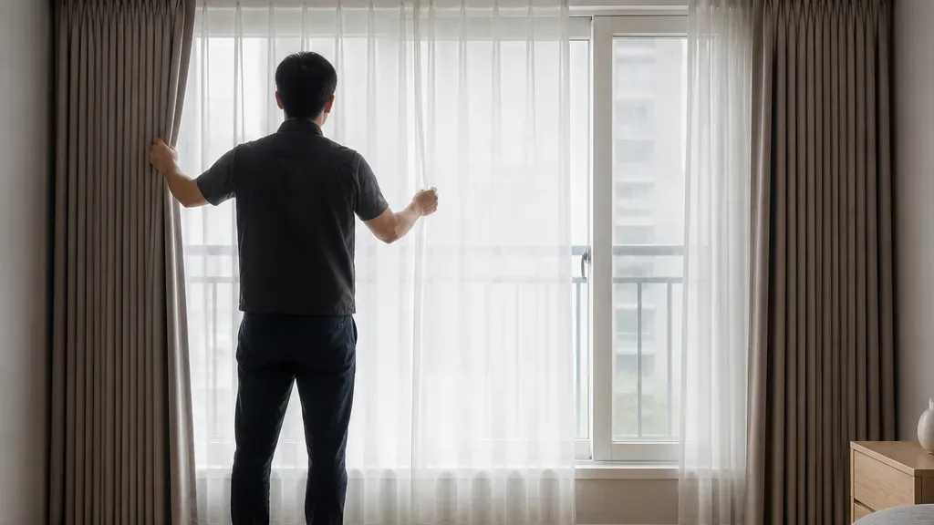 안방커튼이 필요할 때의 창가 모습