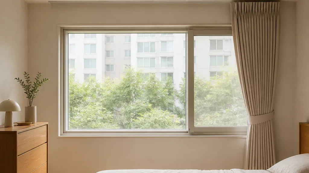 방염블라인드가 필요할 때의 창가 모습