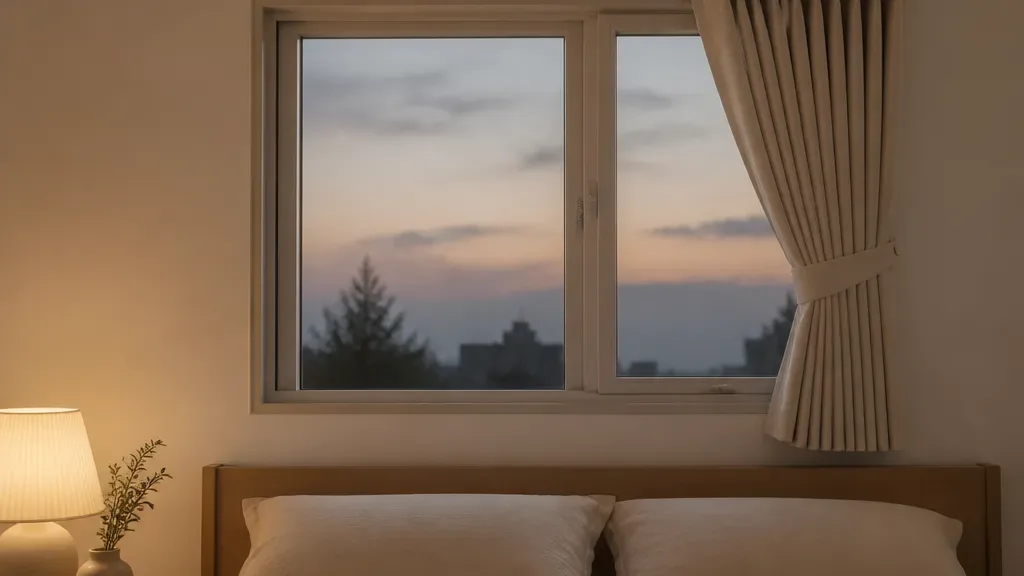 작은창커튼이 필요할 때의 창가 모습