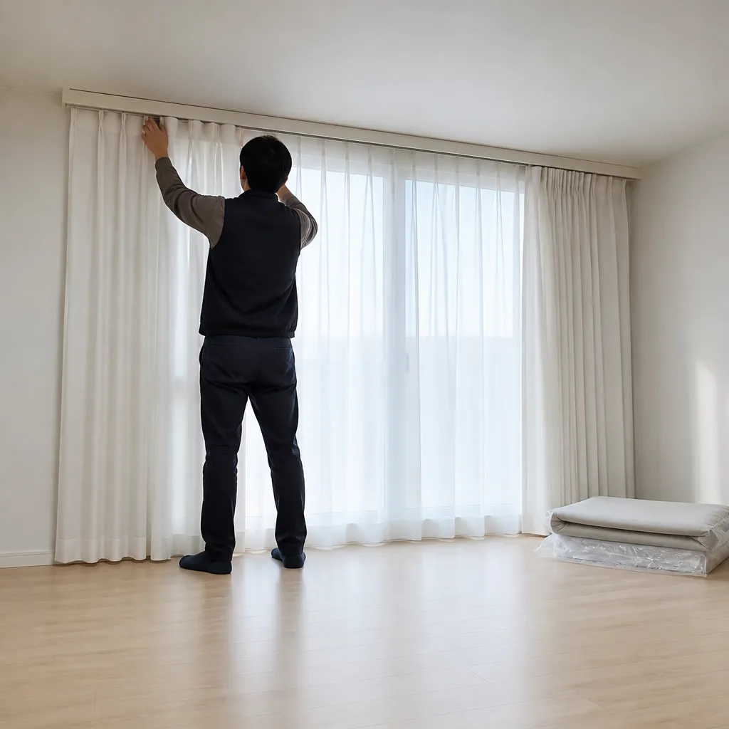 커튼 레일 설치 대표 사진