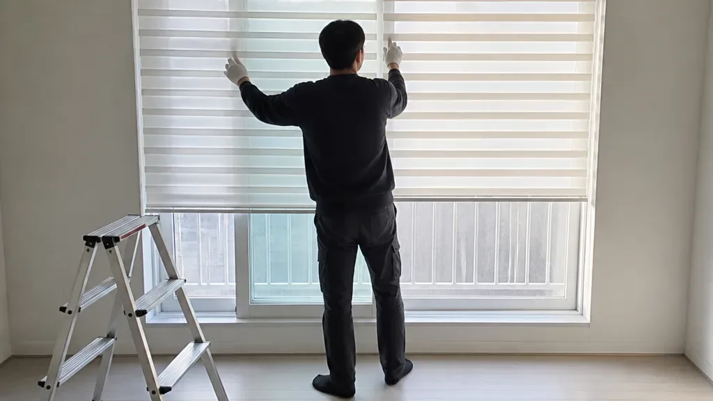 사무실블라인드가 필요할 때의 창가 모습
