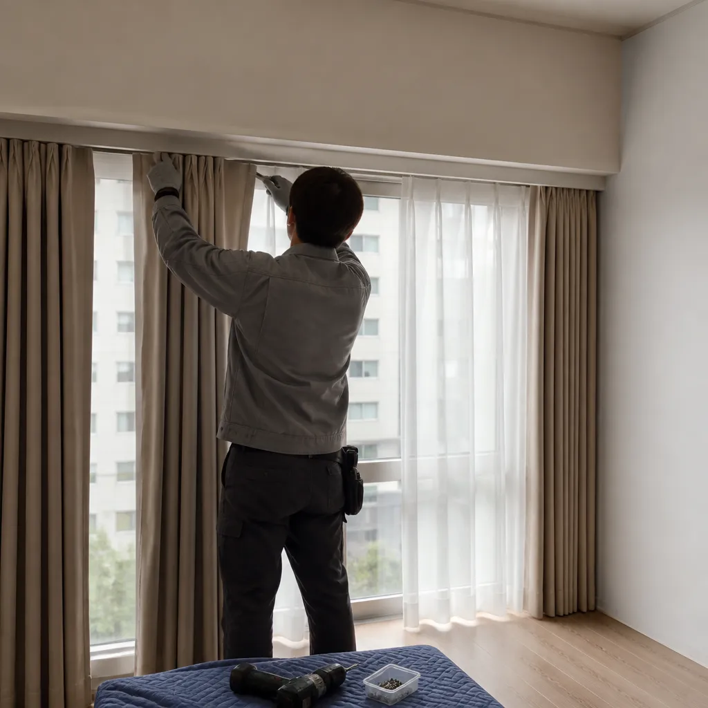 호텔식커튼 시공 현장