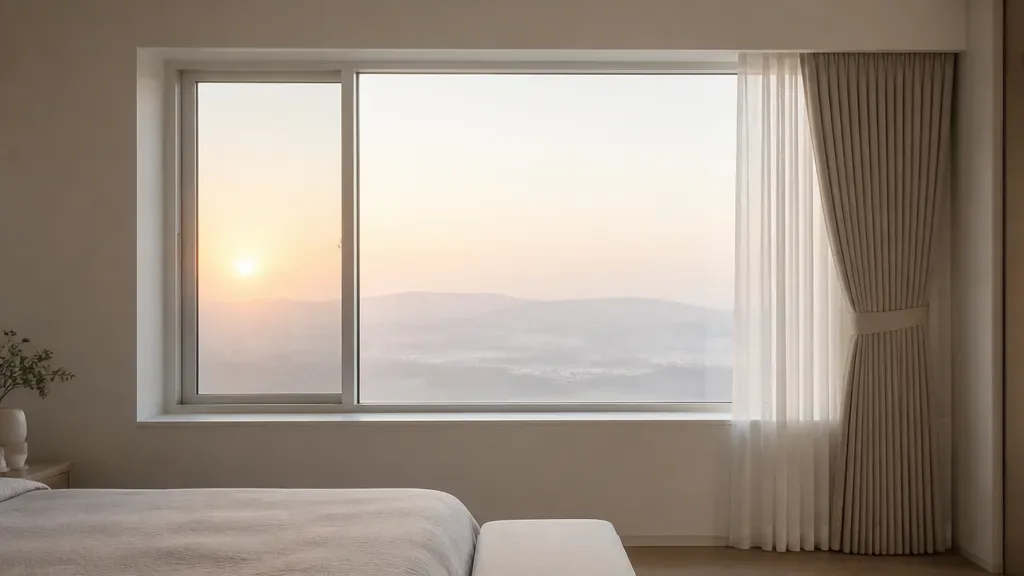 호텔식커튼이 필요할 때의 창가 모습