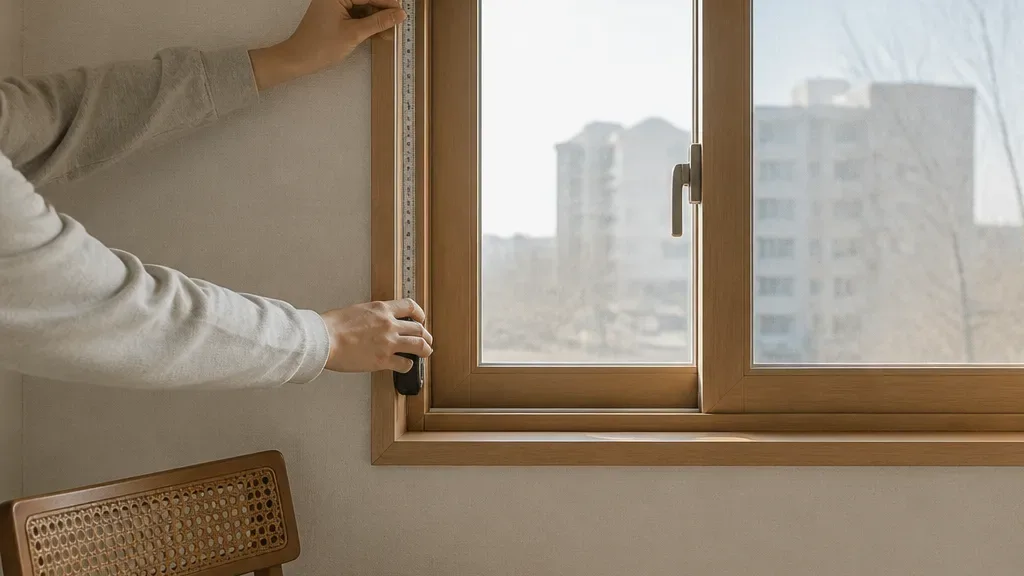 사무실블라인드가 필요할 때의 창가 모습