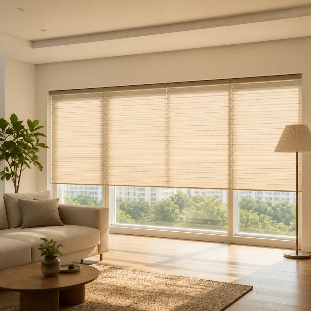 블라인드 설치 창가 연출 모습
