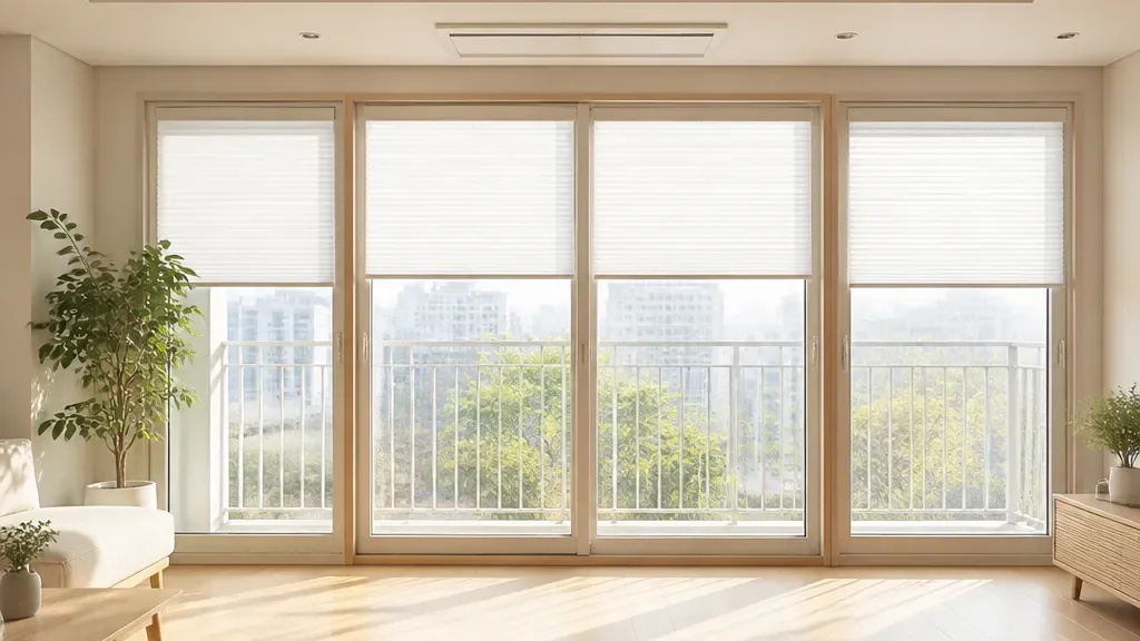 작은창커튼이 필요할 때의 창가 모습