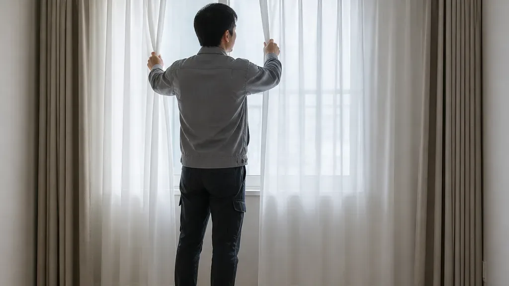 속커튼이 필요할 때의 창가 모습