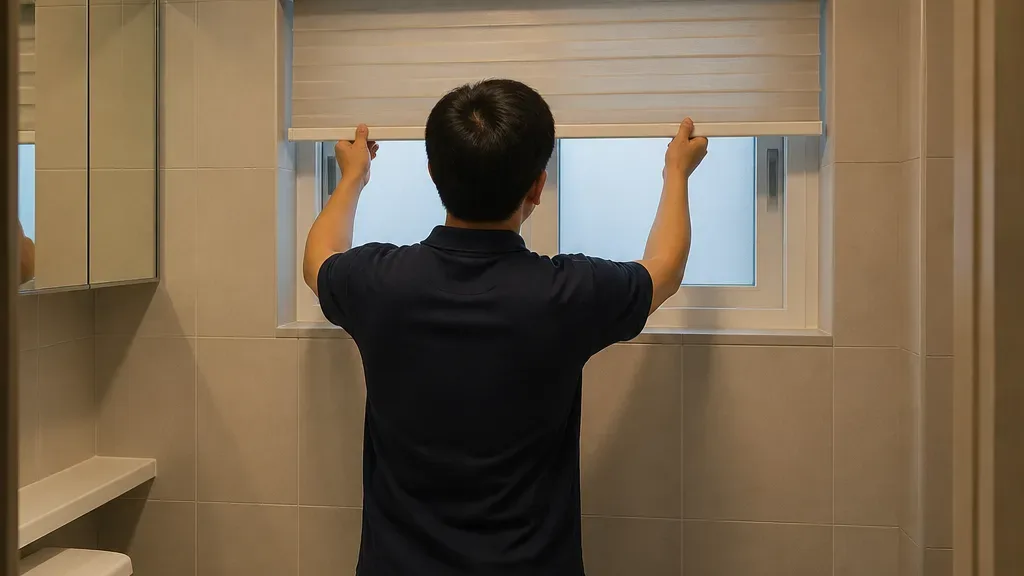 화장실블라인드가 필요할 때의 창가 모습