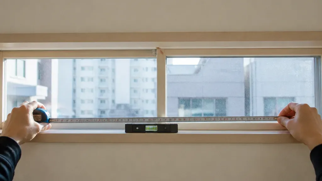 사무실블라인드가 필요할 때의 창가 모습